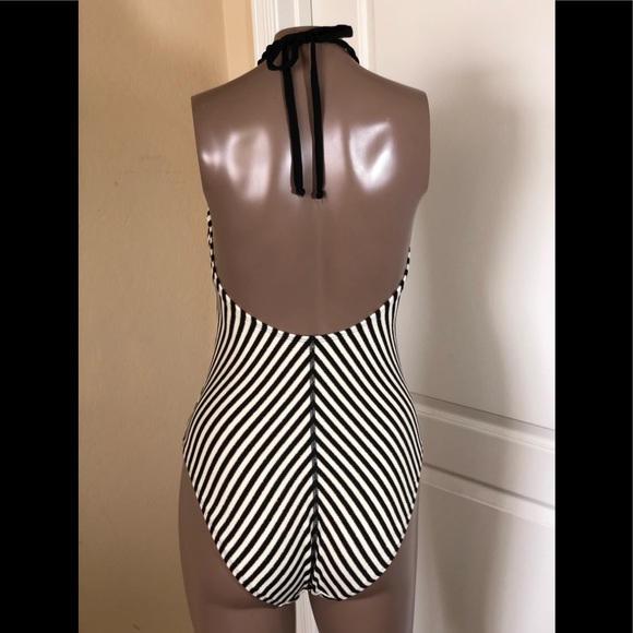 Sz 8 Robin Piccone Carmen Metallic Stripe Swimsuit - Picture 3 of 3